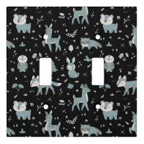 Midnight Sleepy Little Woodland Critters Light Switch Cover