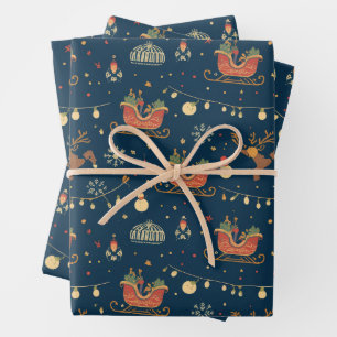 Midnight Sleigh Ride Wrapping Paper Sheets