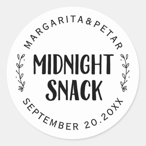 Midnight Snack Wedding Classic Round Sticker