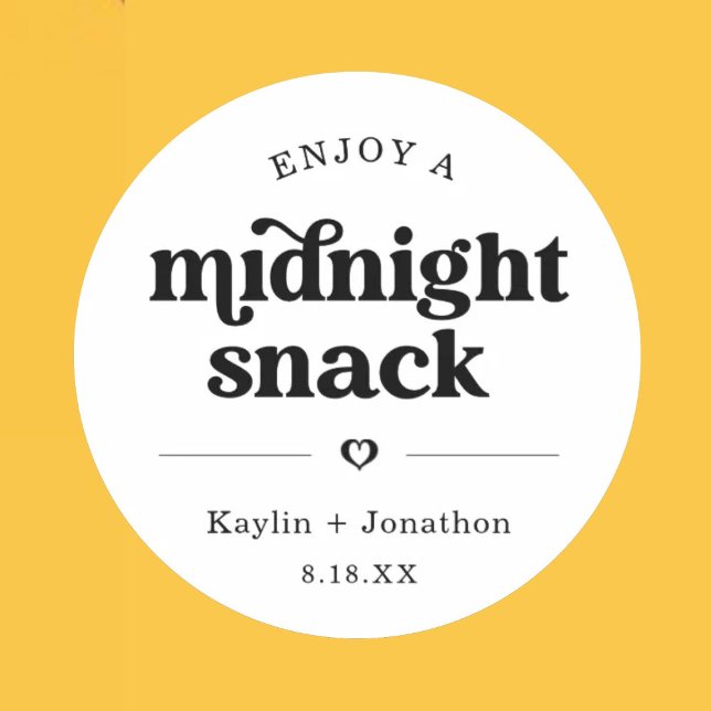 Midnight Snack Wedding Favor Labels (Creator Uploaded)