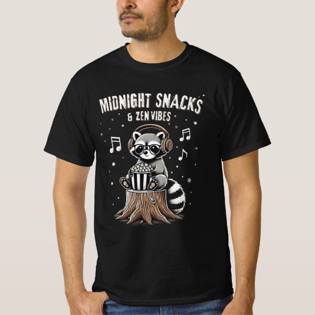 Midnight Snacks, Zen Vibes humorous laundry bear T-Shirt (Front)