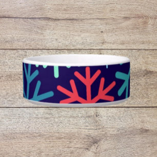 Midnight Snowfall Ceramic Pet Bowl