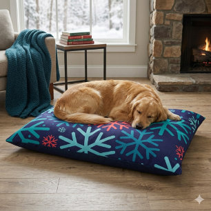 Midnight Snowfall Cozy Dog Bed