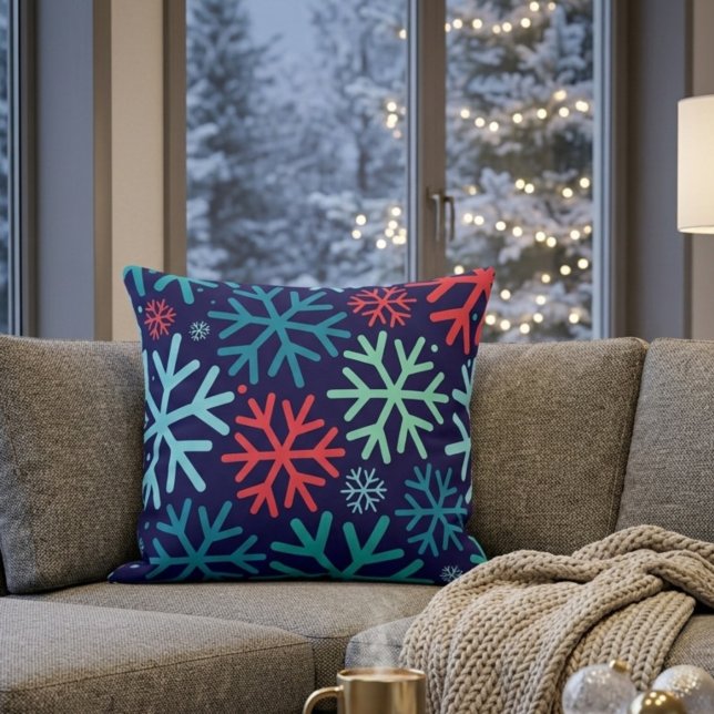Midnight Snowfall Throw Pillow (Creator Uploaded)