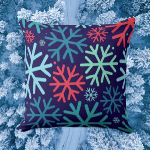 Midnight Snowfall Throw Pillow