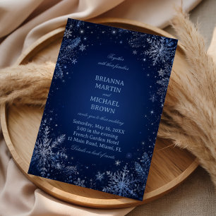 Midnight Snowflakes Beneath Invitation