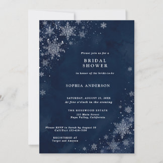 Midnight Snowflakes Winter Bridal Shower Invitation