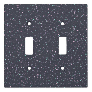Midnight Speckled Pastel Splatter Paint Dots Light Switch Cover