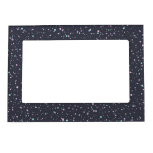 Midnight Speckled Pastel Splatter Paint Dots Magnetic Frame