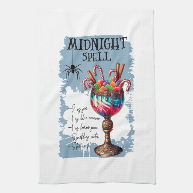 Midnight Spell Recipe Kitchen Towel (Vertical)