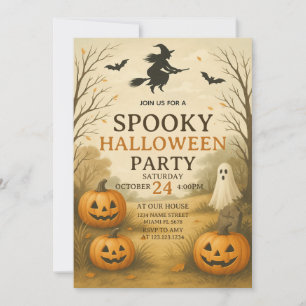 Midnight Spooky Halloween Party Invitation