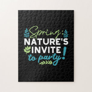 Midnight Spring Revelry 'Nature's Invite to Party' Jigsaw Puzzle