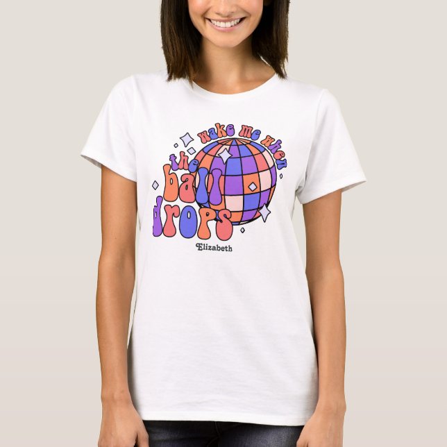 Midnight Spritz Retro Happy New Year Party T-Shirt (Front)