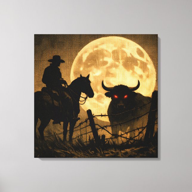 Midnight Standoff: Gothic Cowboy Canvas Print (Front)