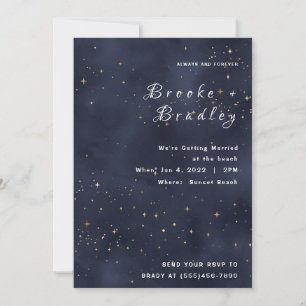 Midnight Starfall Celestial Wedding Invitation
