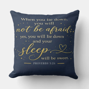 Midnight Starry Night - Proverbs 3:24 Throw Pillow