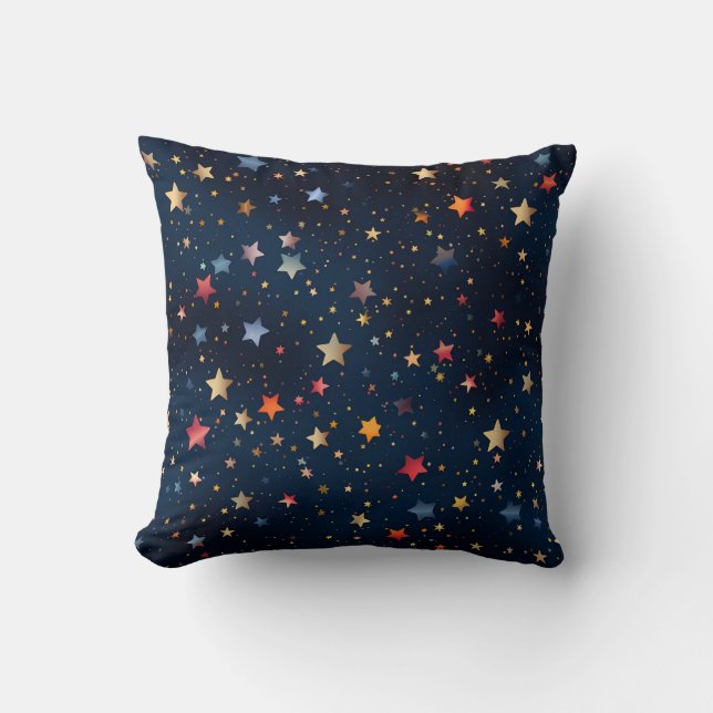 Midnight Starry Sky Throw Pillow (Front)