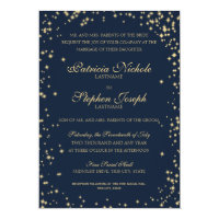 Midnight Stars Twinkle Sky Wedding Card