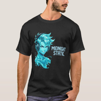 Midnight Static Anime Liquid Boy Headphone Vaporwa T-Shirt