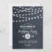 Midnight String Lights Birthday Party Invitation (Front)
