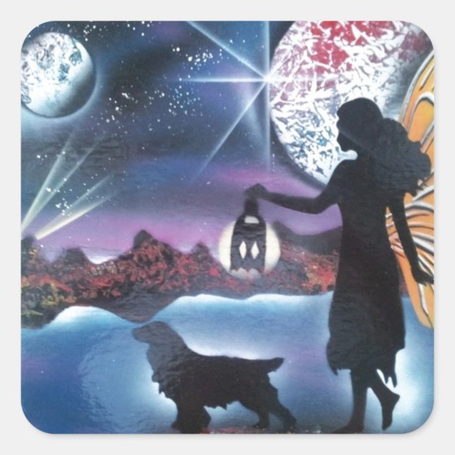 Midnight Stroll Square Sticker (Front)