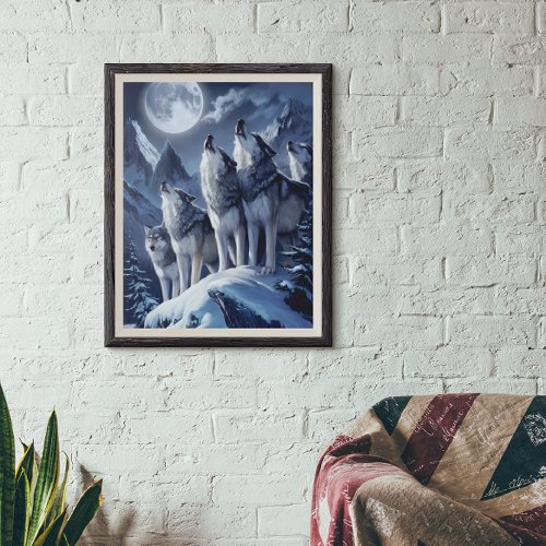 Midnight Summit Wolves Trio Poster