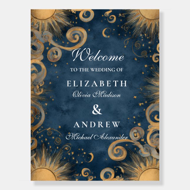 Midnight Sun Celestial Wedding Foam Board (Front)