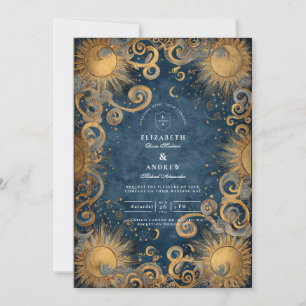 Midnight Sun Celestial Wedding Invitation