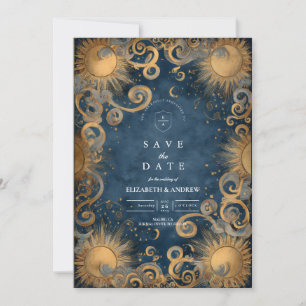 Midnight Sun Celestial Wedding Save The Date