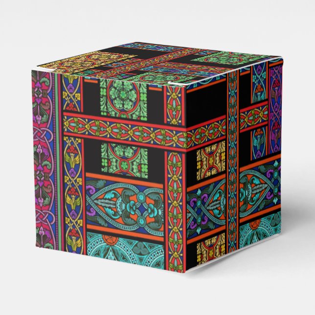 Midnight Sun Stained Glass Favor Box (Front Side)
