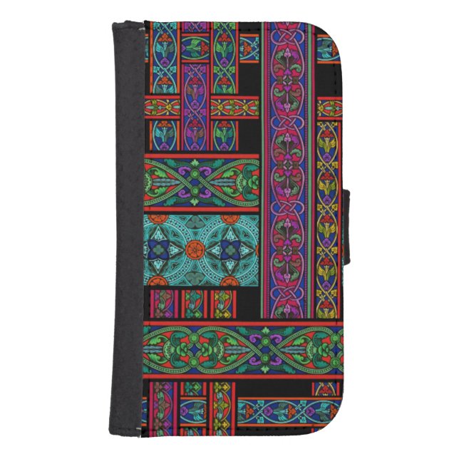 Midnight Sun Stained Glass Galaxy S4 Wallet Case (Front)