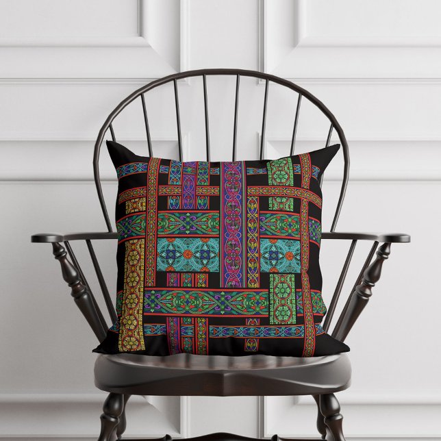 Midnight Sun Stained Glass Throw Pillow (Creator Uploaded)
