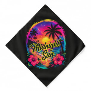 Midnight Sun Tropical Beach Sunset Bandana