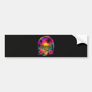Midnight Sun Tropical Beach Sunset Bumper Sticker