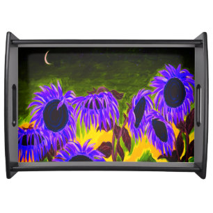 Midnight Sunflowers Serving Tray