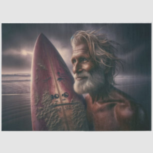 Midnight Surfboard and Surfer Decoupage Paper