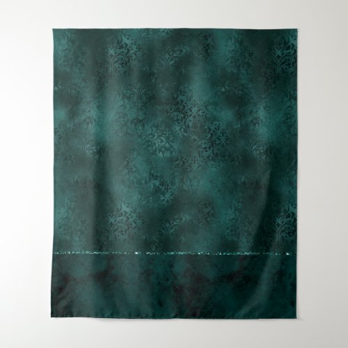 Midnight Teal Romance  Satiny Grunge Photo Booth Tapestry