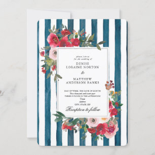 Midnight Teal Wedding Invitation