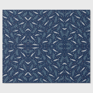 Midnight Tide Fish and Seaweed Wrapping Paper