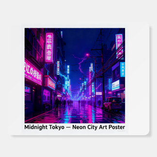 Midnight Tokyo — Neon Cyberpunk Art Poster