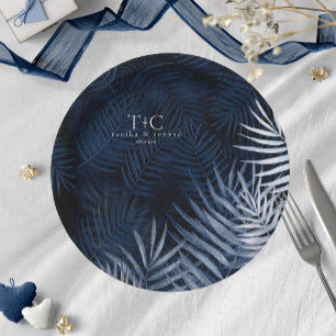 Midnight Tropical Palm Pattern ID1322 Paper Plates