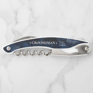 Midnight Tropical Palm Wedding Party Gift ID1322 Waiter's Corkscrew