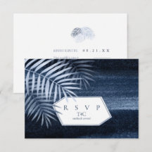 Midnight Tropical Palms Moody Blue ID1322