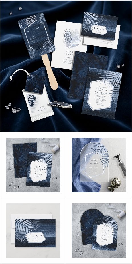 Midnight Tropical Palms Wedding