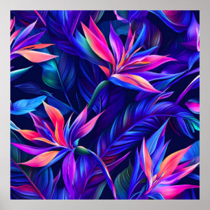 Midnight Tropical Rainforest Poster