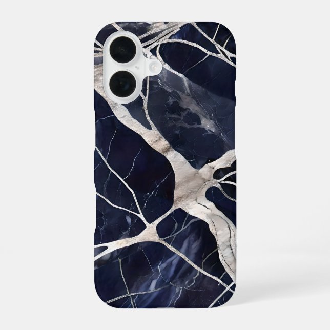 Midnight Veins – Abstract Luxury Marble Pattern Iphone Case (Back)