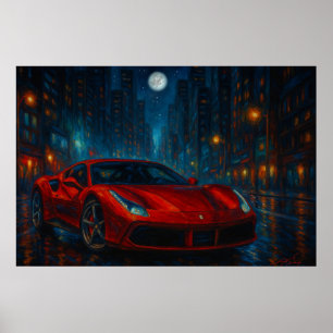 Midnight Velocity Car Poster