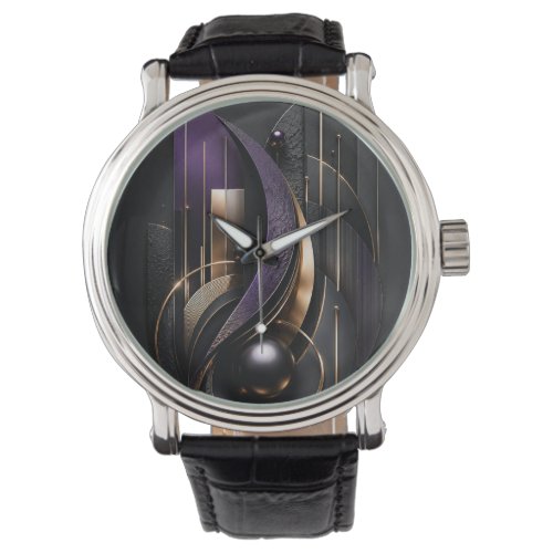 Midnight Violet Luxury 3D Abstract Poster Watch