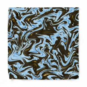 "Midnight Waters: The Aqua and Black Marble" Bandana