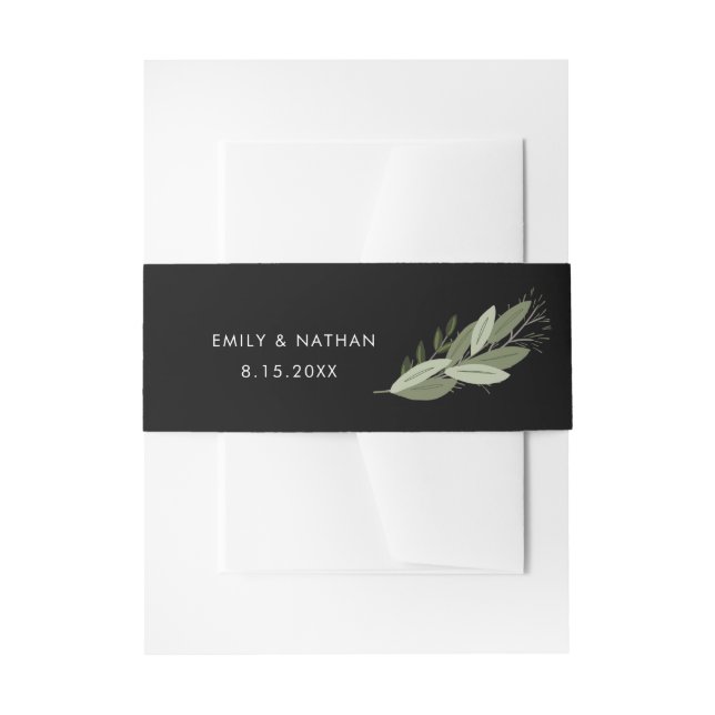Midnight Wedding Sprigs Belly Band (Front Example)